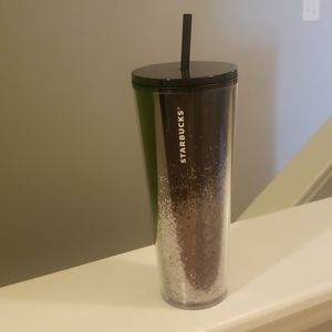 Starbucks Black and Silver Glitter Tumbler
